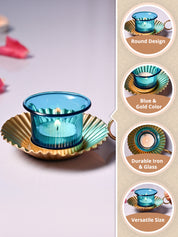 VON CASA Tea-Light Holder Set Of 2 - Turquoise - MARKET99