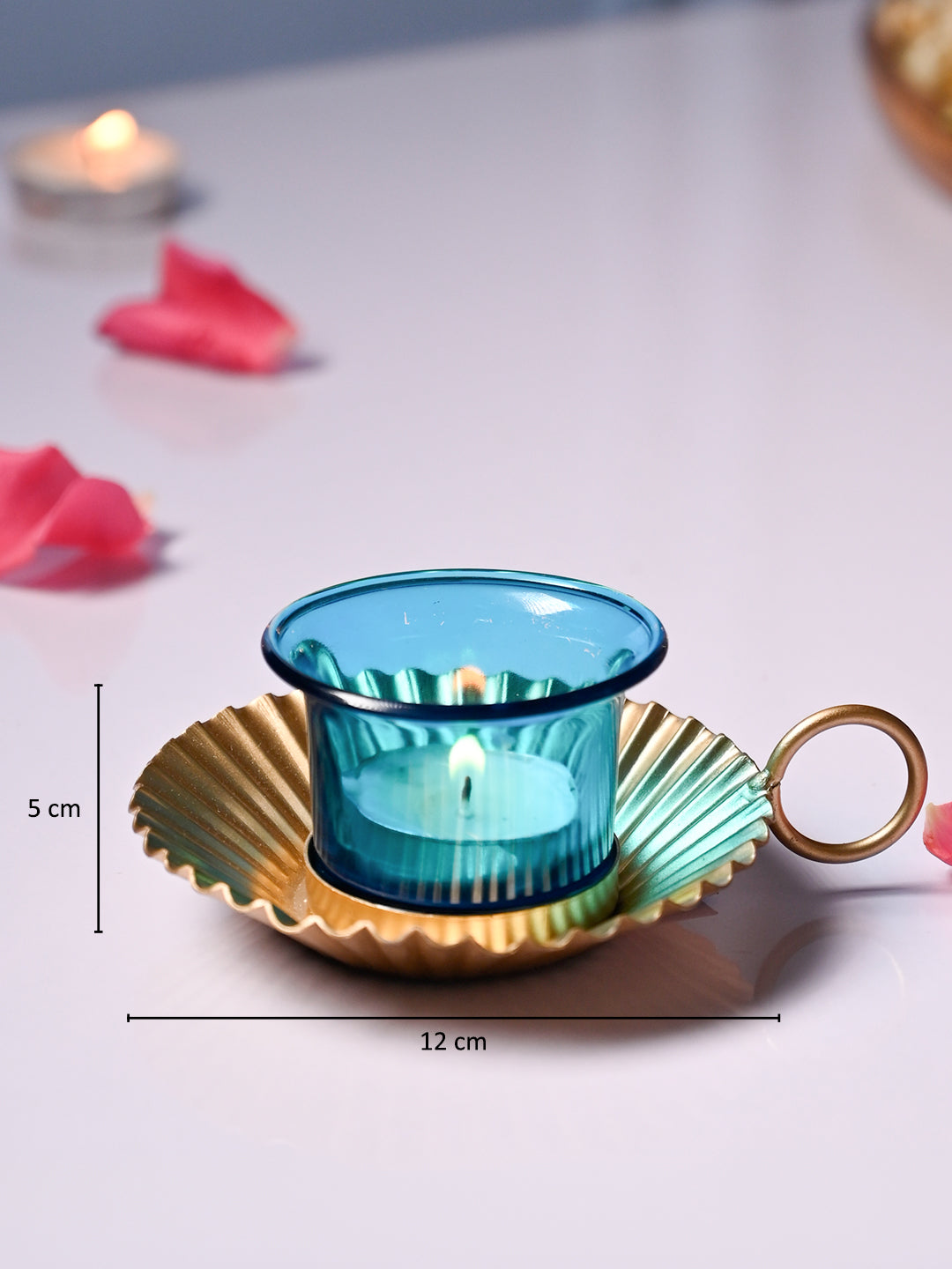 VON CASA Tea-Light Holder Set Of 2 - Turquoise - MARKET99