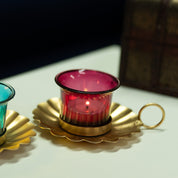 VON CASA T-Light Holder Set Of 2 - Red & Gold