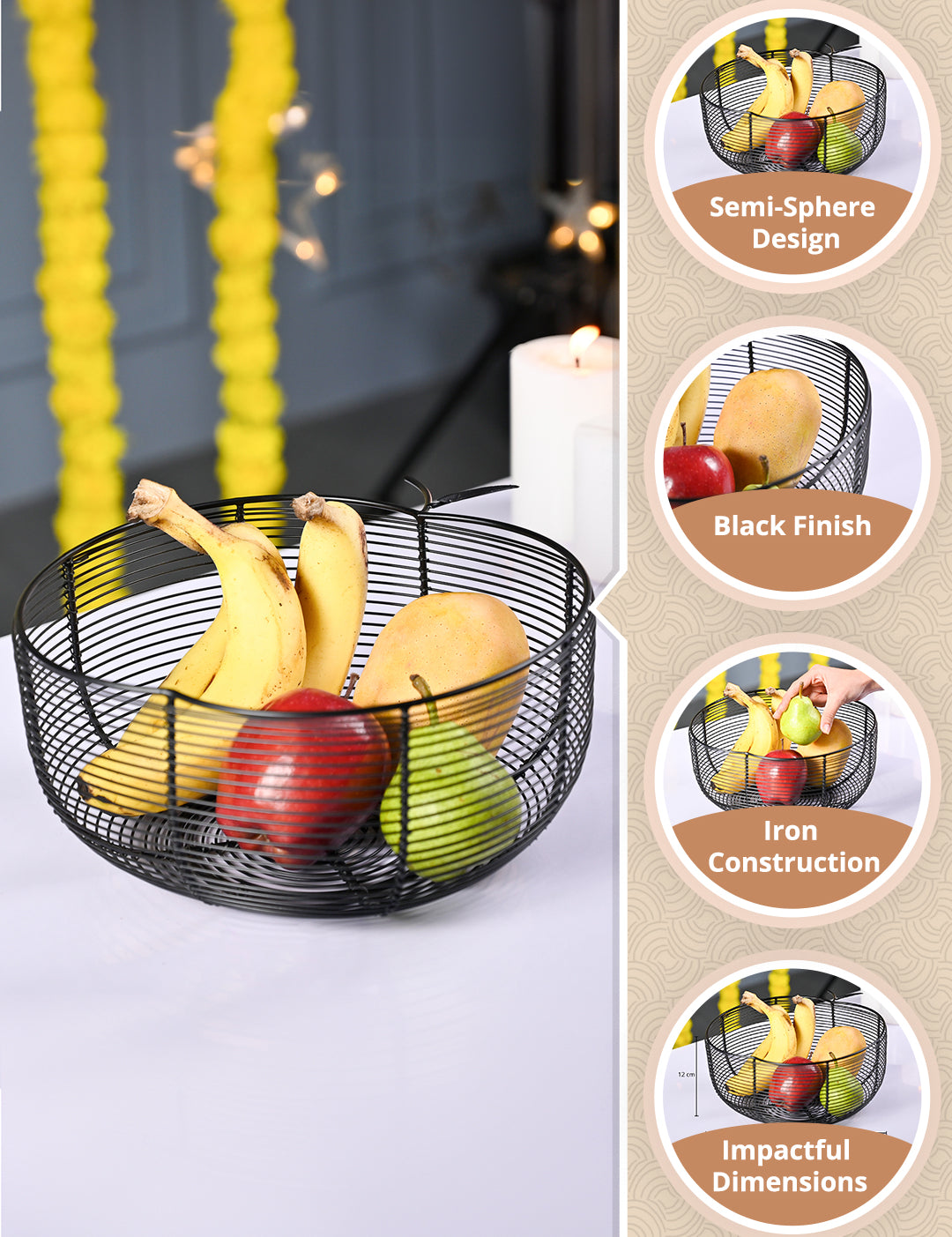 VON CASA Fruit & Vegtable Storage Basket - Half Apple - MARKET99