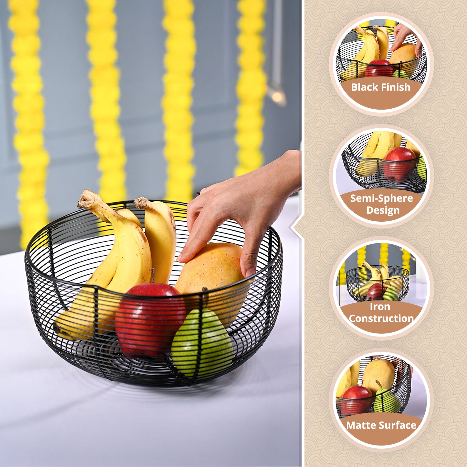 VON CASA Fruit & Vegtable Storage Basket - Half Apple