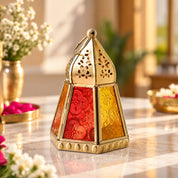 VON CASA Golden Hanging Lantern Frustum Shape
