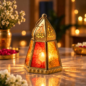 VON CASA Golden Hanging Lantern Frustum Shape