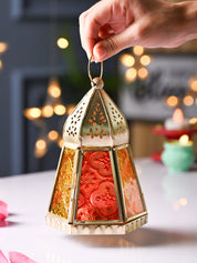 VON CASA Golden Hanging Lantern Frustum Shape - MARKET99