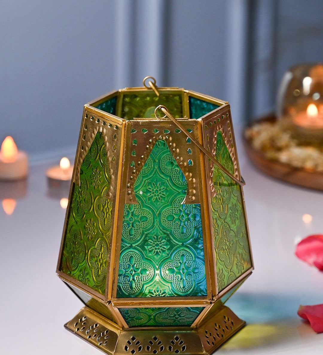 VON CASA Metal Hexagon Shaped Tea Light Votive Candle Holders - MARKET99