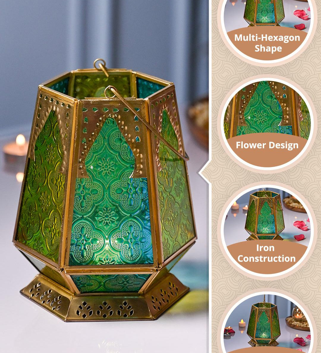 VON CASA Metal Hexagon Shaped Tea Light Votive Candle Holders - MARKET99