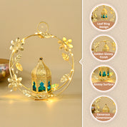 VON CASA Golden Iron Wreath Lantern