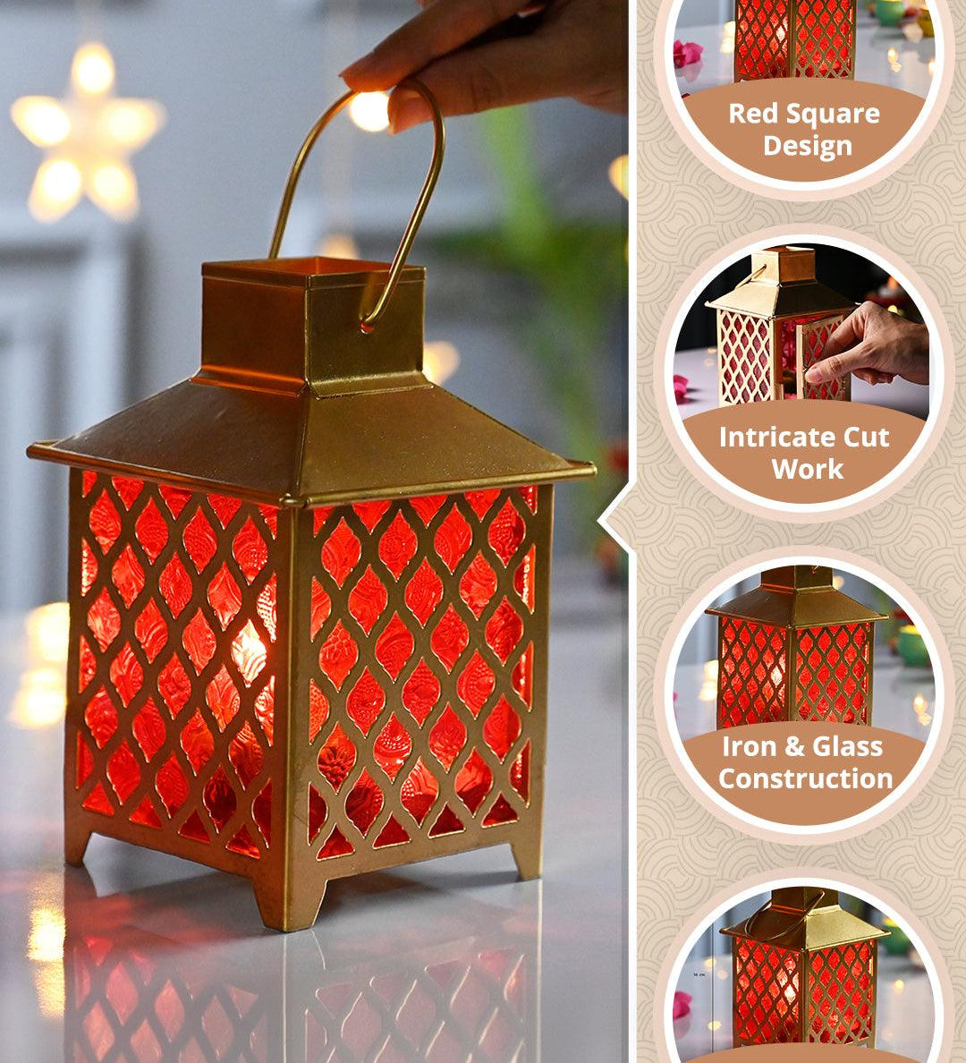 VON CASA Iron Golden + Red Lantern - MARKET99