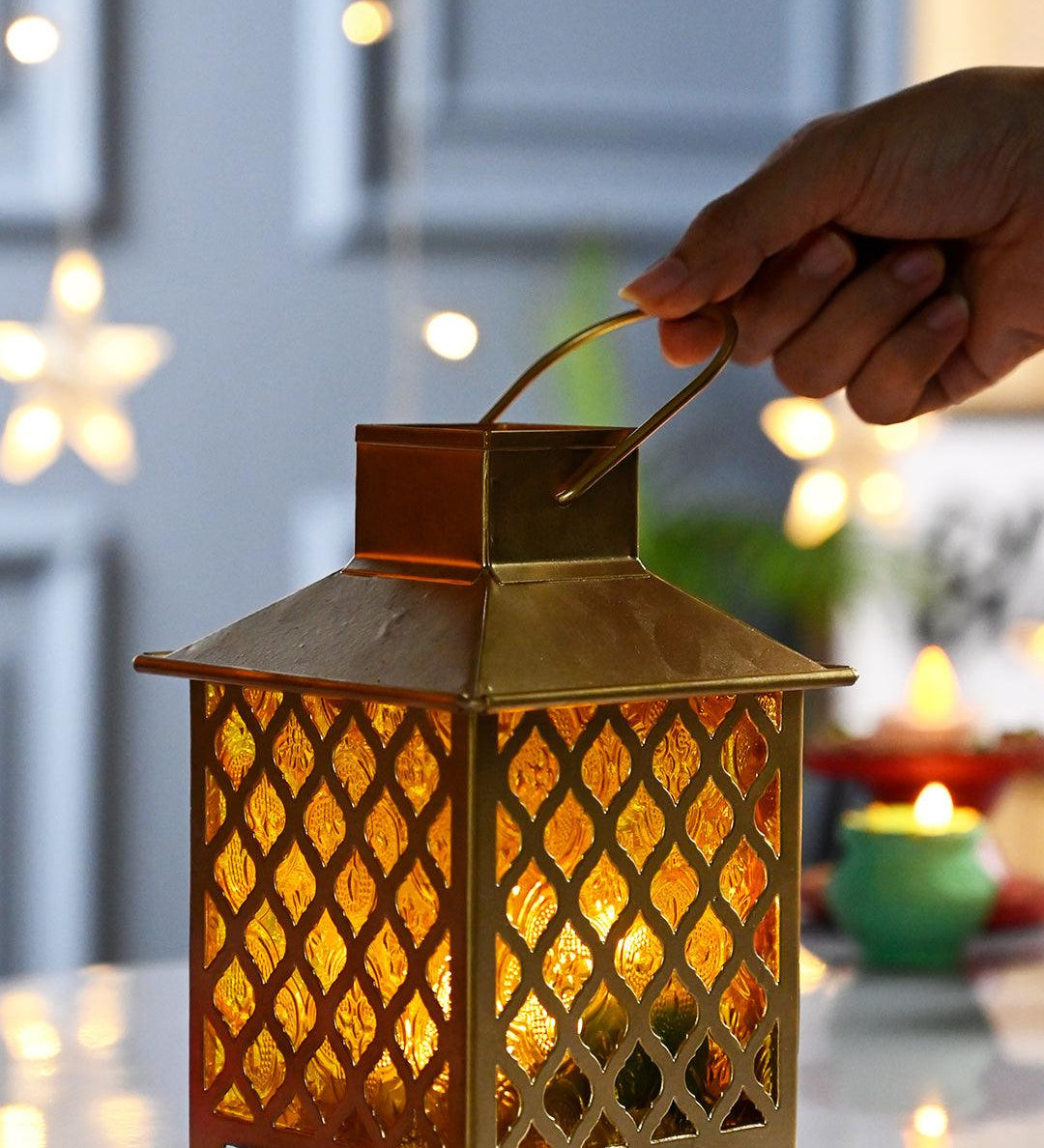 VON CASA Iron Golden + Yellow Lantern - MARKET99