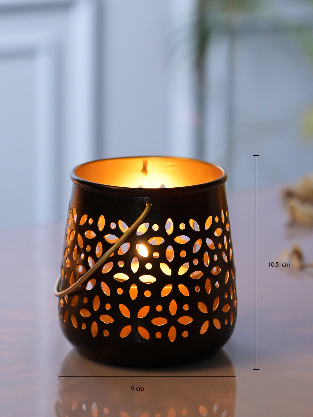 MARKET99 Black Hanging Tealight Holder Set Of 2 - MARKET99