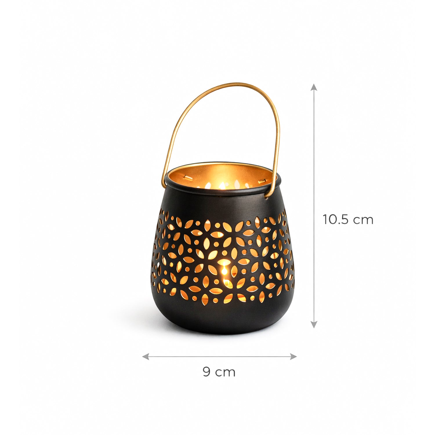 MARKET99 Black Hanging Tealight Holder Set Of 2