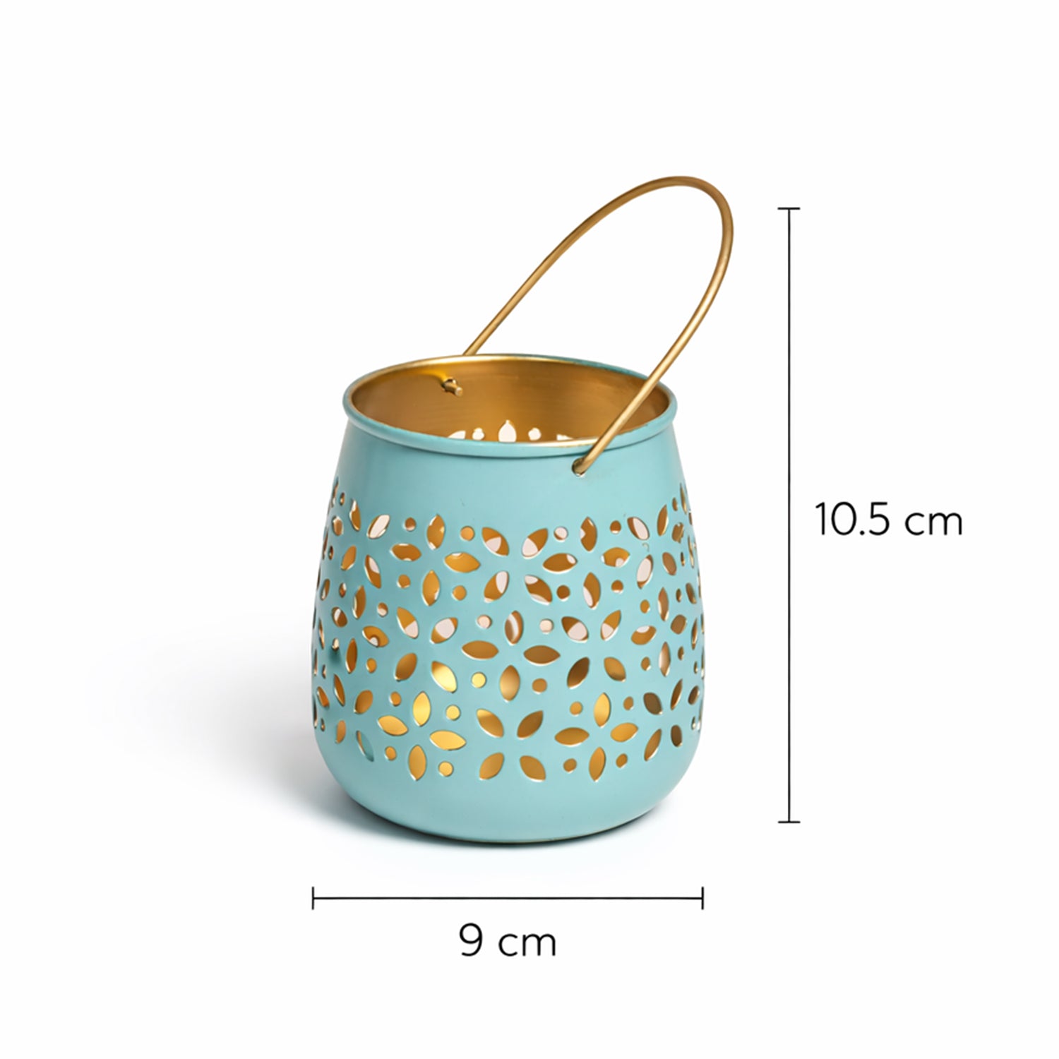 MARKET99 Skyblue Hanging Tealight Holder Set Of 2