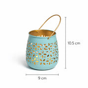 MARKET99 Skyblue Hanging Tealight Holder Set Of 2