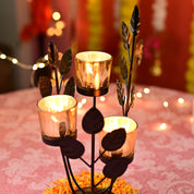 VON CASA Black 3 Votive Tree Tealight Holder