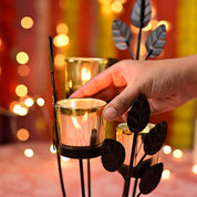VON CASA Black 3 Votive Tree Tealight Holder