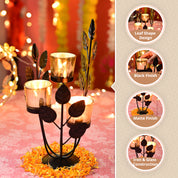 VON CASA Black 3 Votive Tree Tealight Holder
