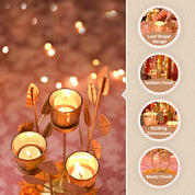 VON CASA Golden 3 Votive Tree Tea Light Holder