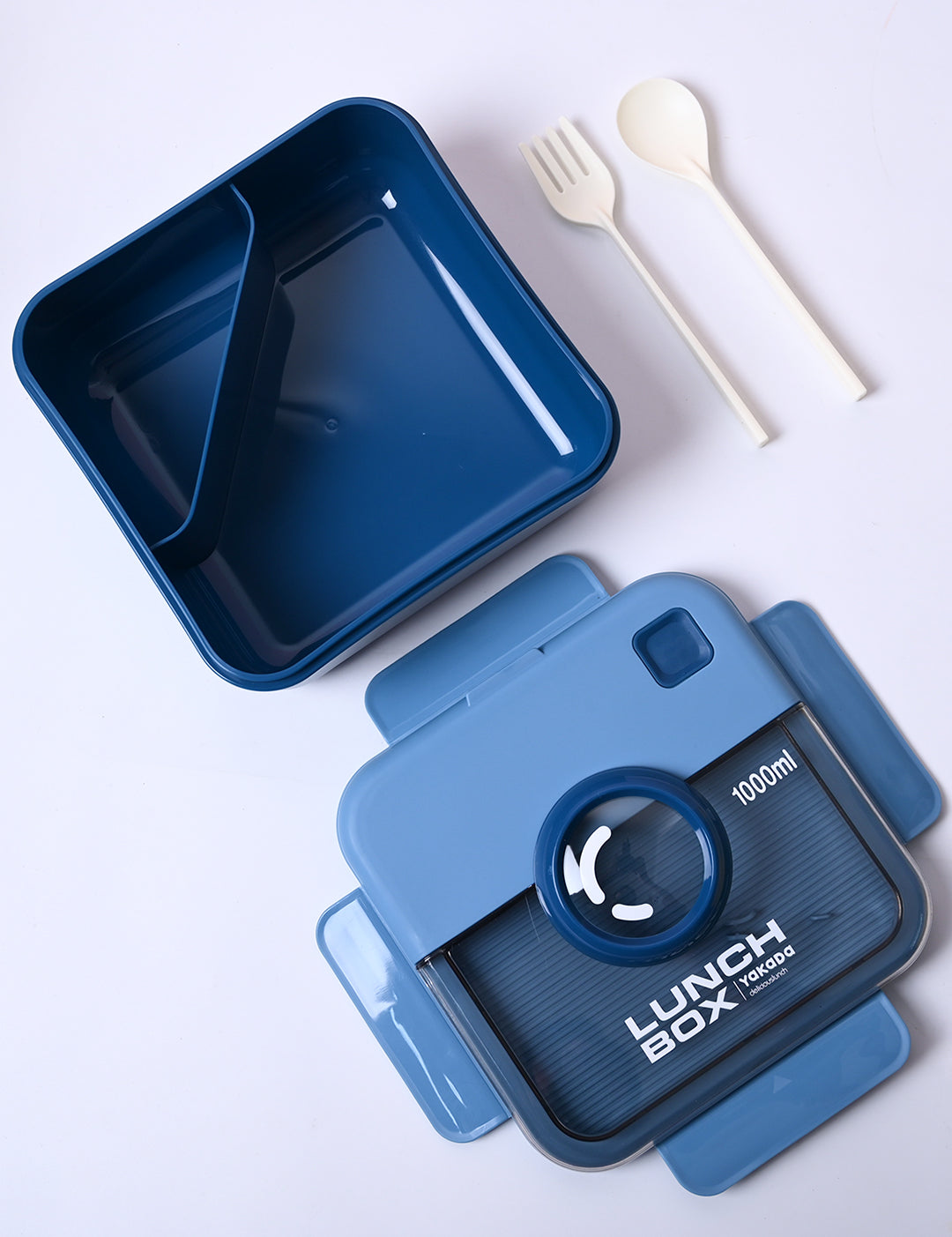 Cool Blue Lunch Set: 1 Spoon, 1 Fork & 1 Box - MARKET99