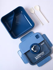 Cool Blue Lunch Set: 1 Spoon, 1 Fork & 1 Box - MARKET99