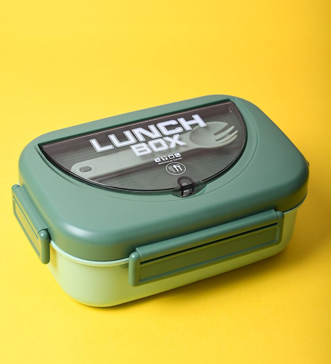 Fresh Green Lunch Set: 1 Spoon, 1 Fork & 1 Box - MARKET99