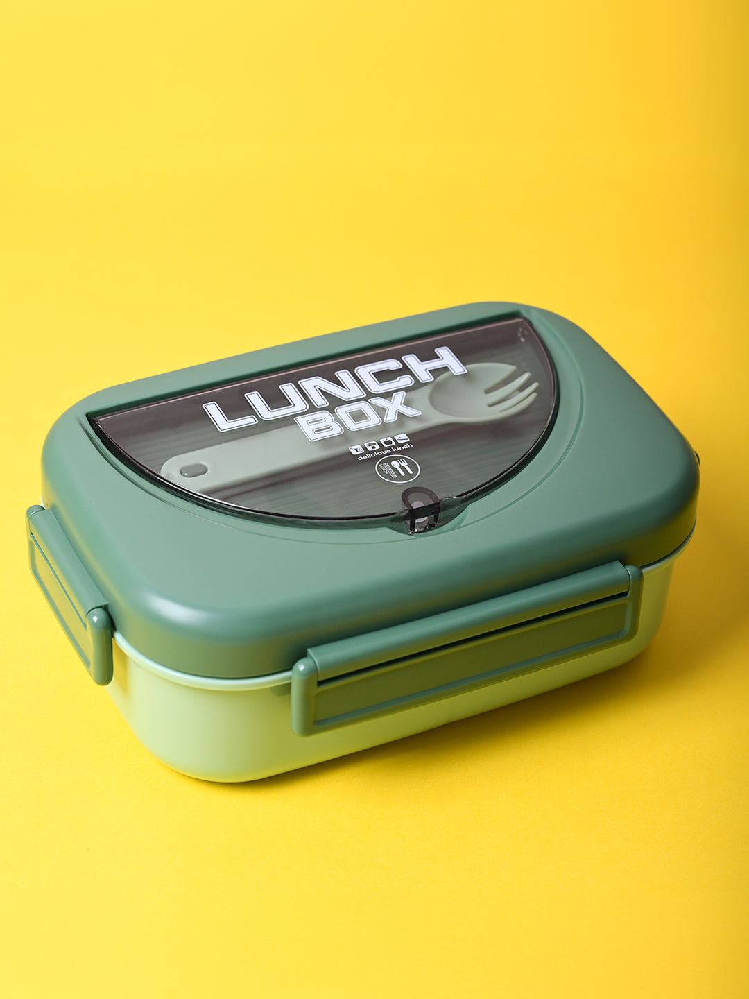 Fresh Green Lunch Set: 1 Spoon, 1 Fork & 1 Box - MARKET99