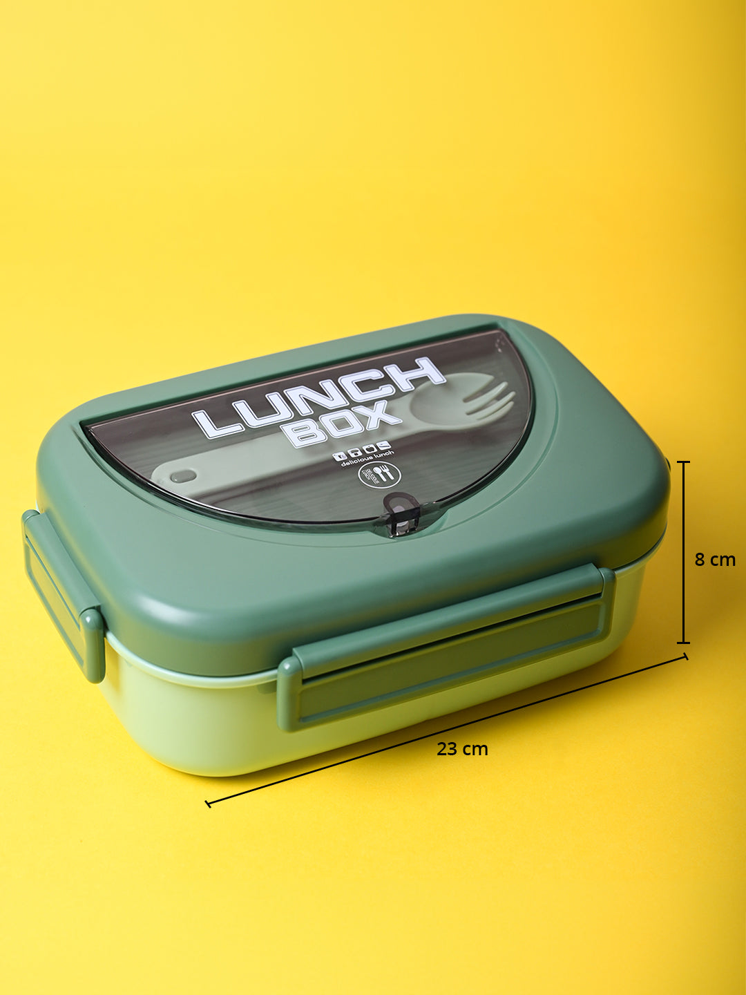 Fresh Green Lunch Set: 1 Spoon, 1 Fork & 1 Box - MARKET99