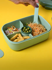 Fresh Green Lunch Set: 1 Spoon, 1 Fork & 1 Box - MARKET99