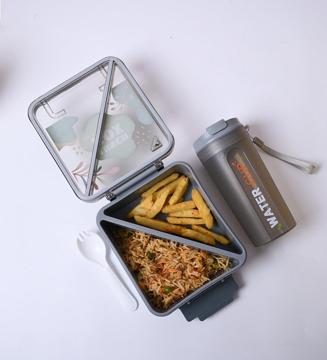 Grey Lunch Box Set - Minimalist and Modern - MARKET99