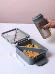 Grey Lunch Box Set - Minimalist and Modern - MARKET99