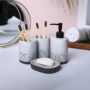 Grey Ceramic Bathroom Essentials - Cylindrical, Square, and Rectangular Shapes