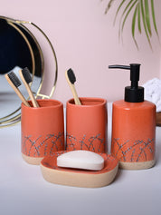 Orange Ceramic Bathroom Collection - Cylindrical, Square, and Rectangular Shapes - MARKET99