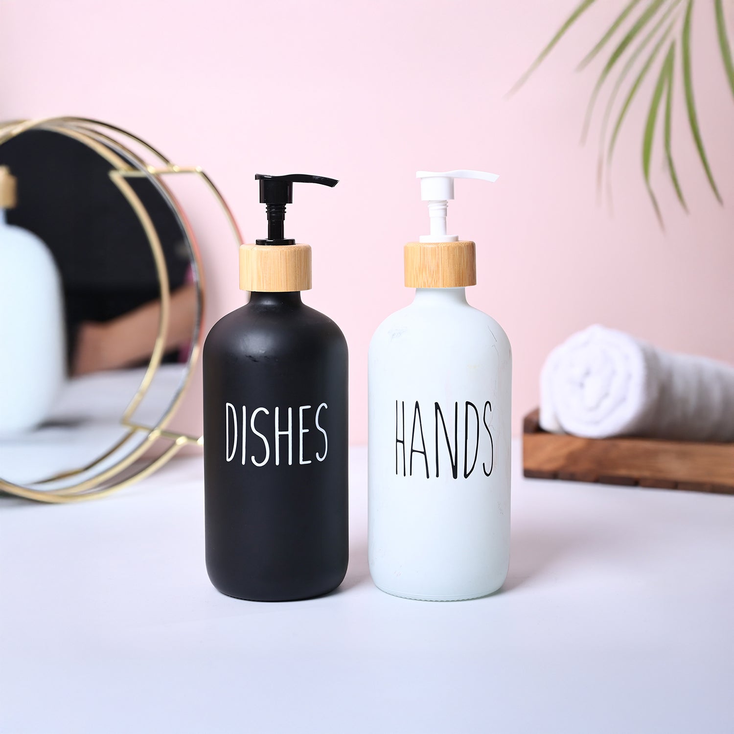 Durable Soap Dispenser Set of 2 - Hands & Dishes