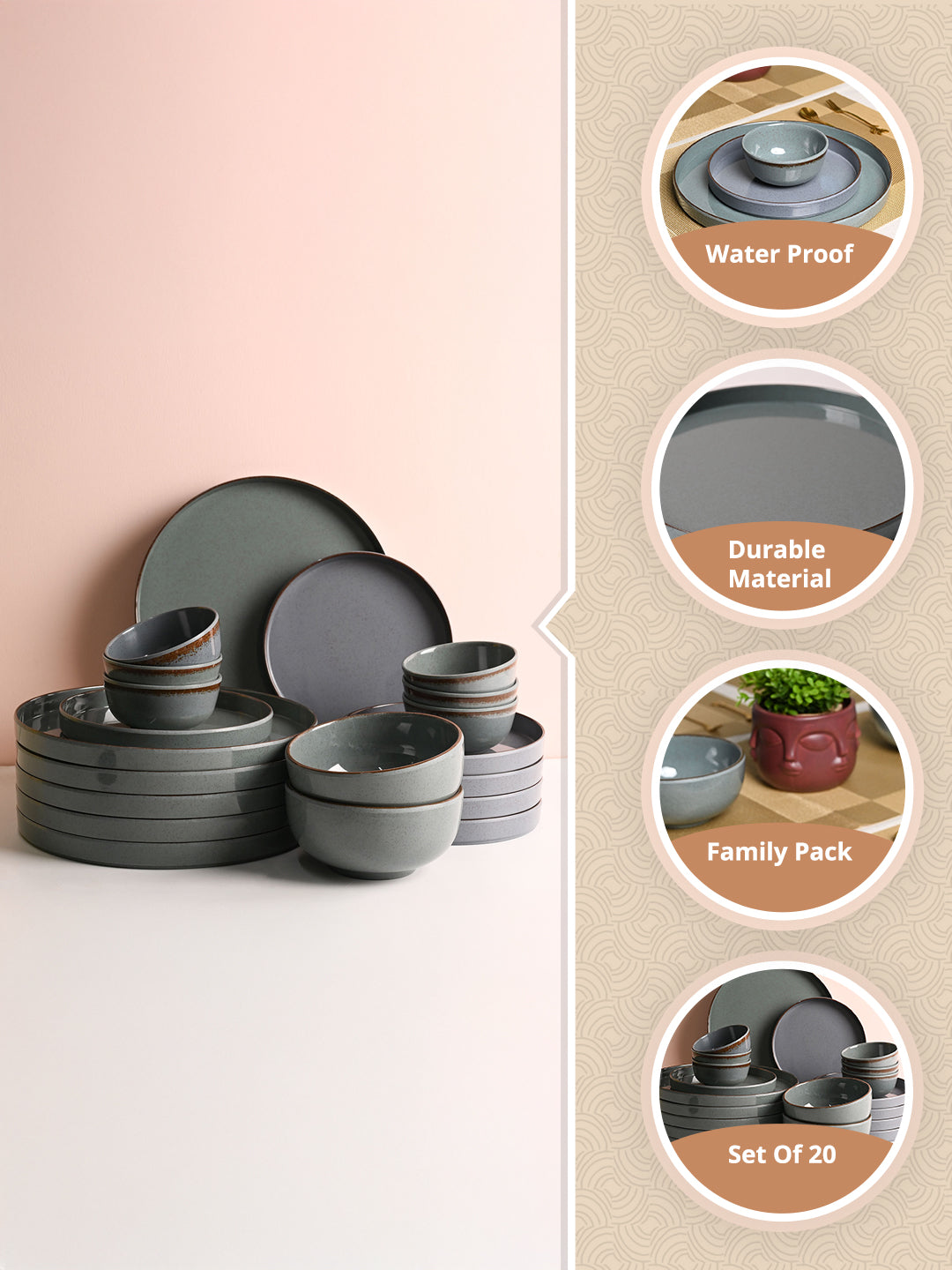 Market99  Blue Haven Plato Dinner Set - 20 Pcs