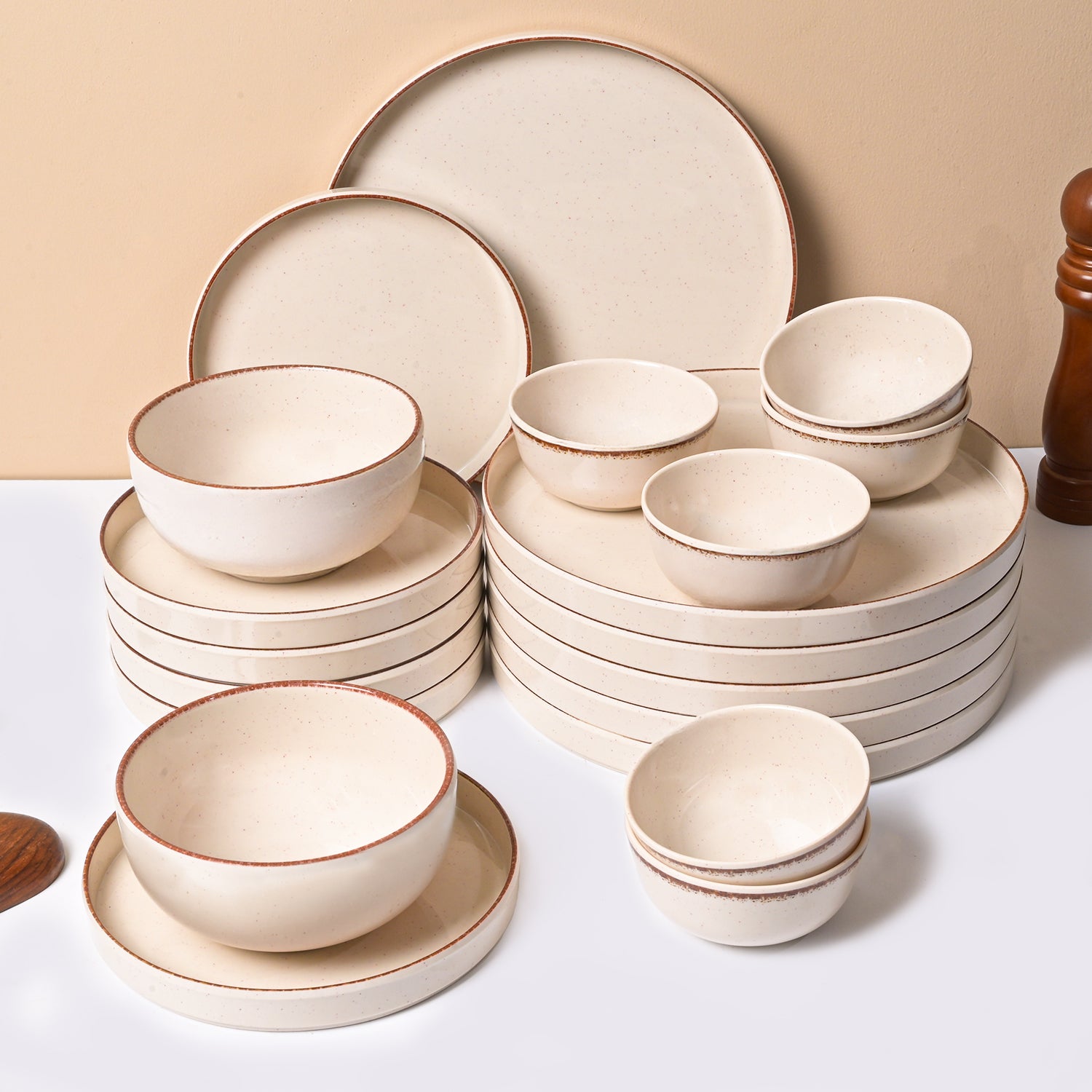 Market99 Chochip Cream Plato Dinner Set - 20 Pcs