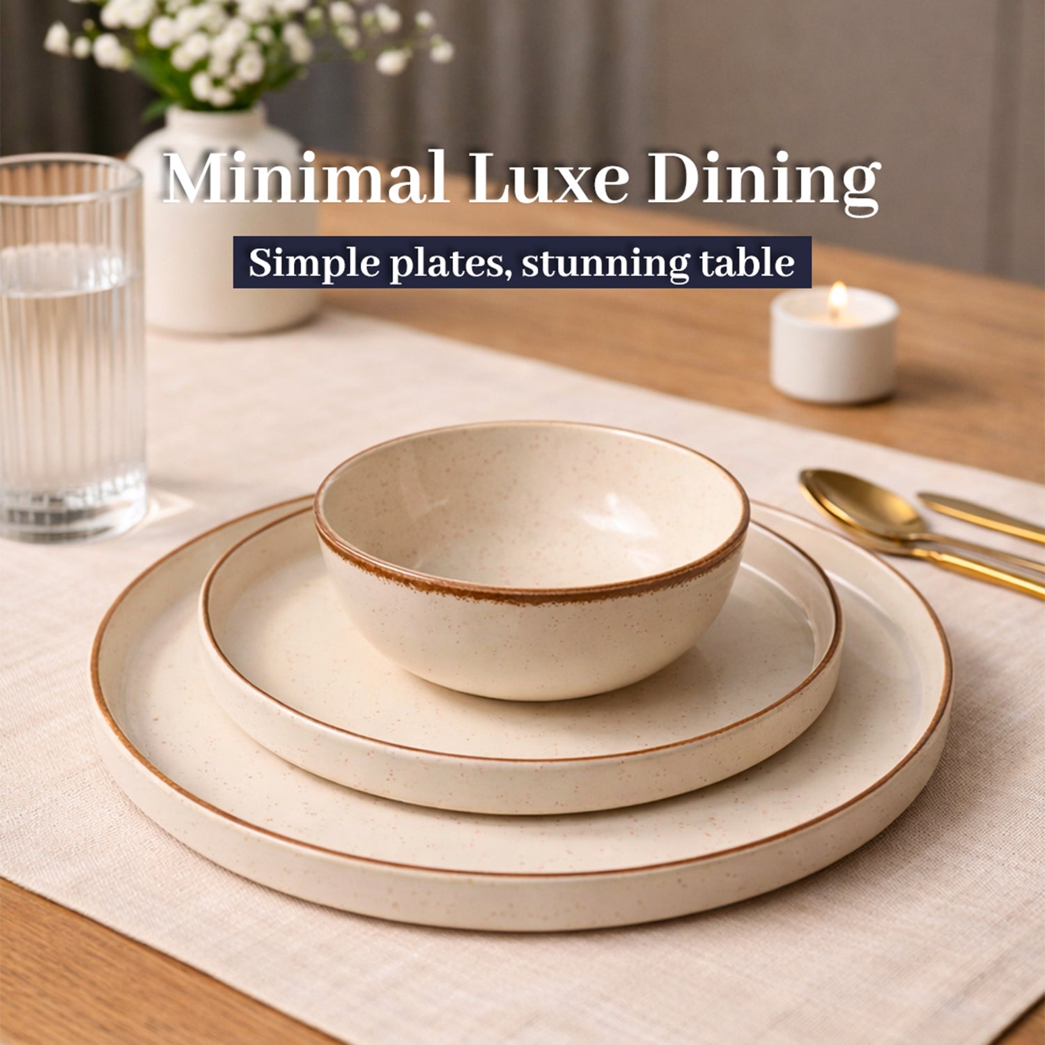 Market99 Chochip Cream Plato Dinner Set - 20 Pcs