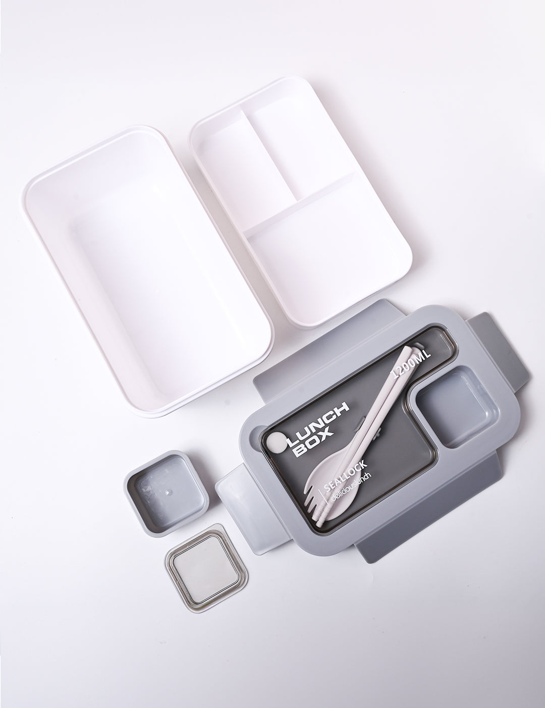 Grey Lunch Box Set (1200ml + 40ml) - MARKET99