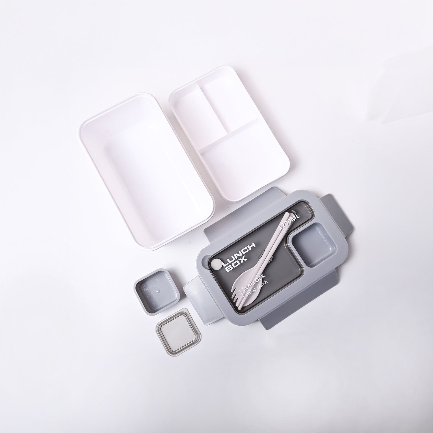 Grey Lunch Box Set (1200ml + 40ml)