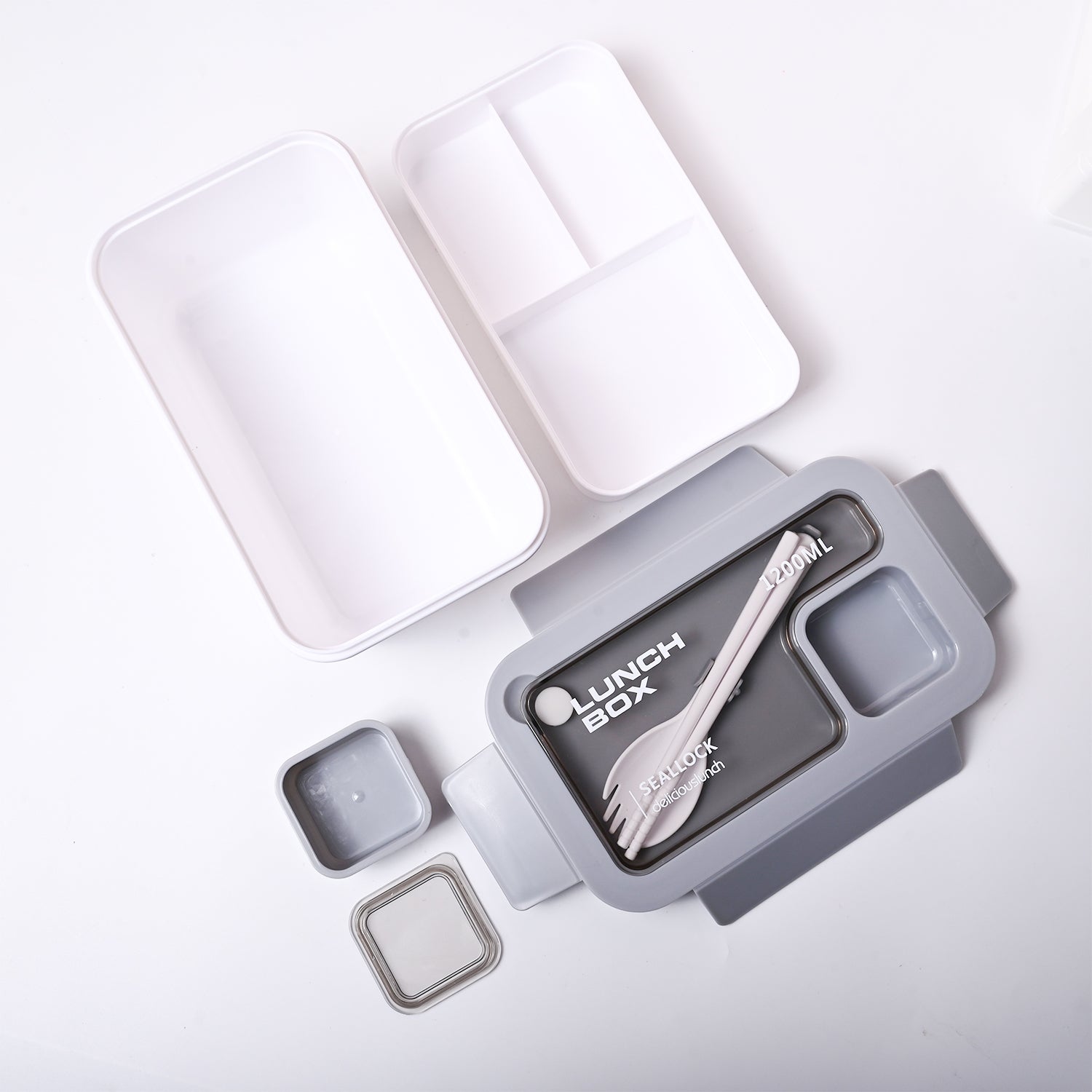 Grey Lunch Box Set (1200ml + 40ml)