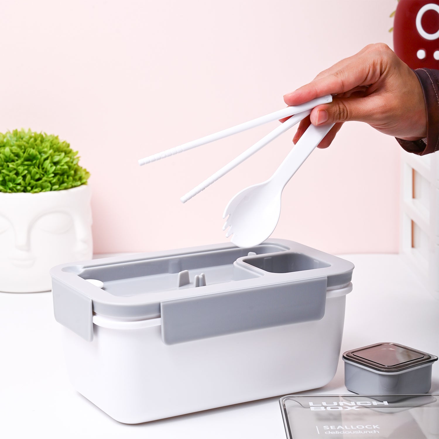 Grey Lunch Box Set (1200ml + 40ml)