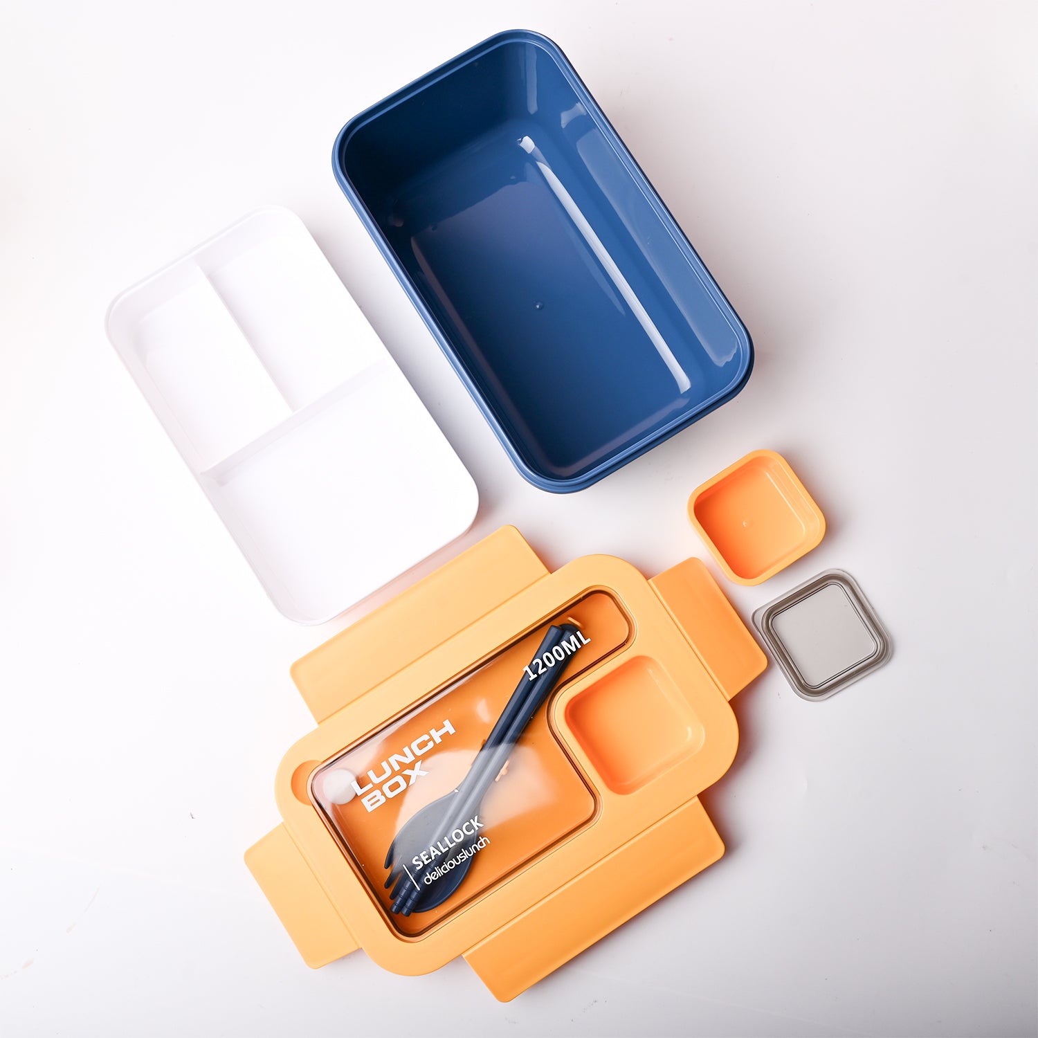 Yellow & Blue Lunch Box Set (1200ml + 40ml)