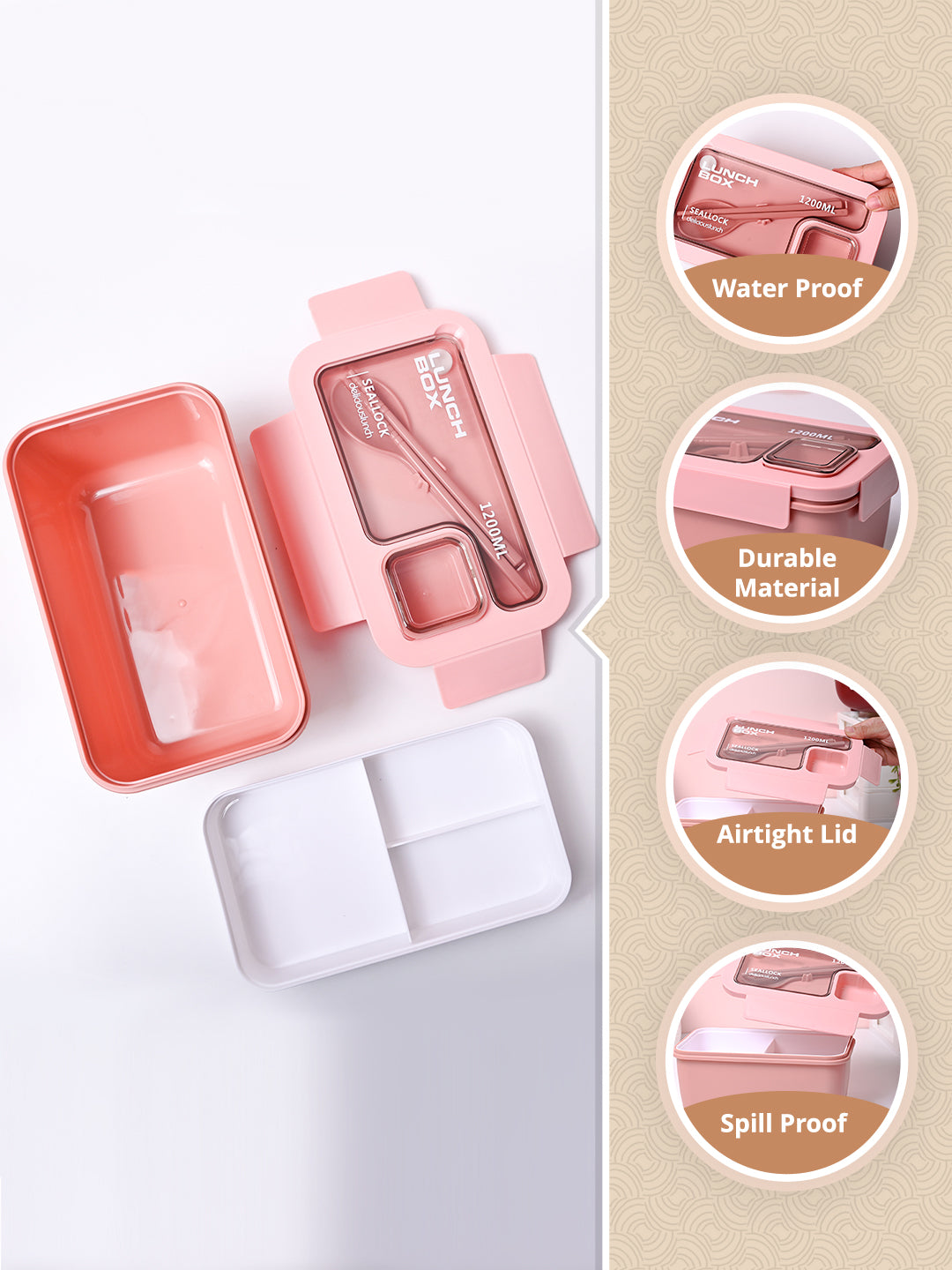 Pink Lunch Box Set (1200ml + 40ml) - MARKET99