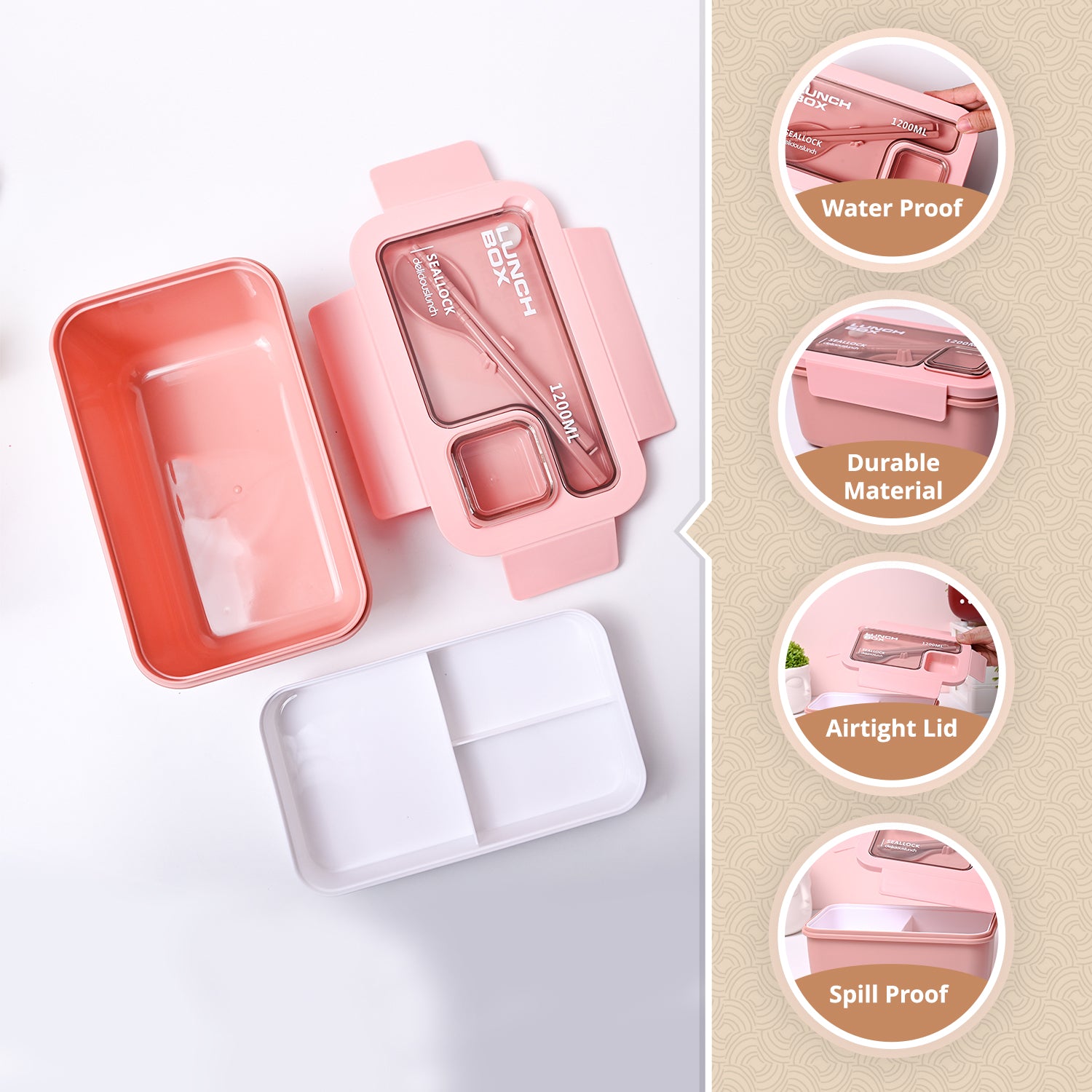 Pink Lunch Box Set (1200ml + 40ml)