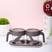 Grey Condiment Box with Tray (350ml x 2 pcs)