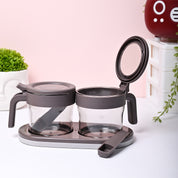 Grey Condiment Box with Tray (350ml x 2 pcs)