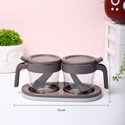 Grey Condiment Box with Tray (350ml x 2 pcs)
