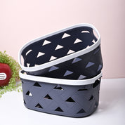 Grey Matte Rectangle Baskets (Set of 2)