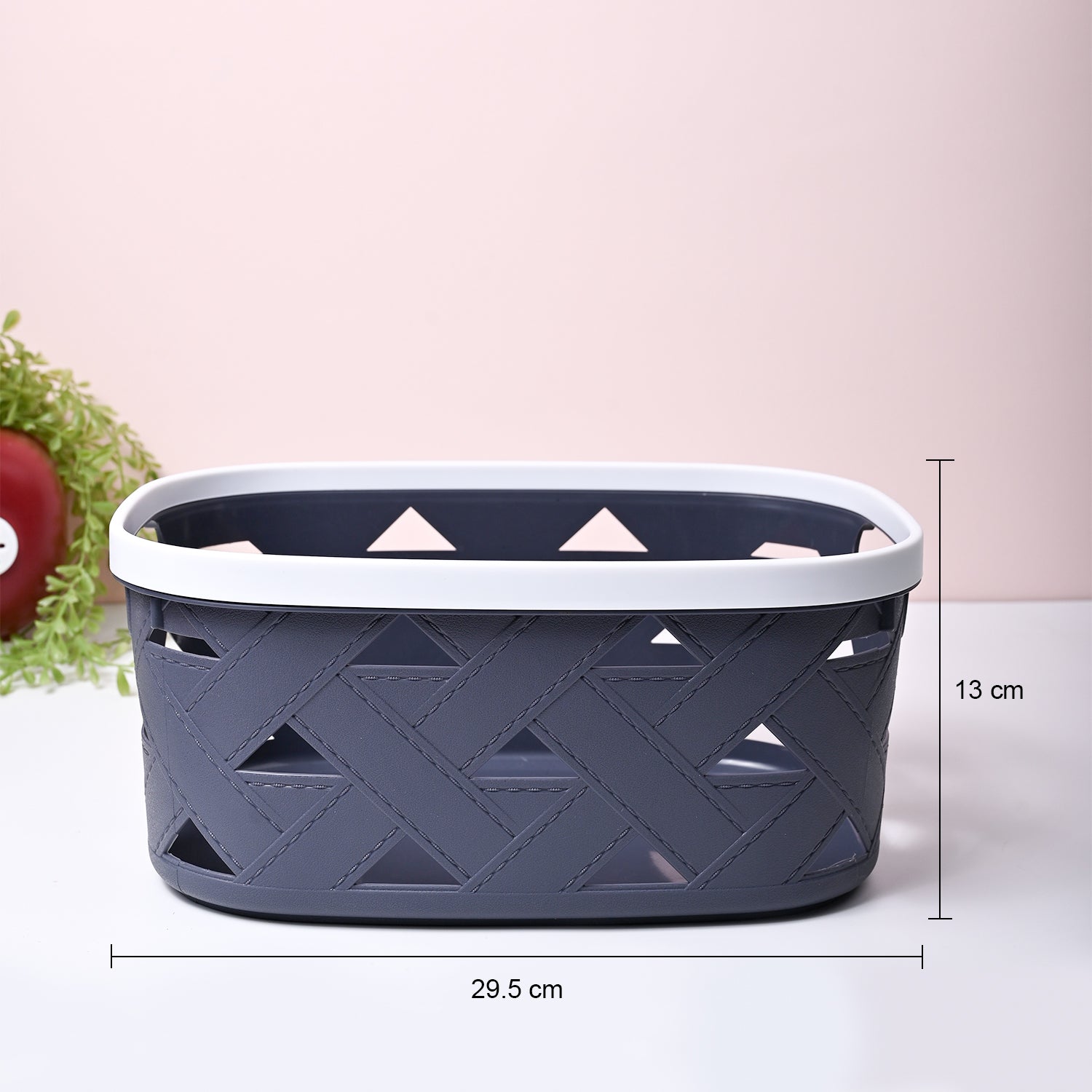 Grey Matte Rectangle Baskets (Set of 2)