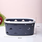 Grey Matte Rectangle Baskets (Set of 2)