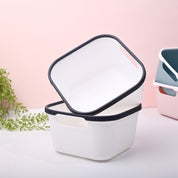 White Square Baskets (Set of 2)