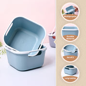Blue Square Baskets (Set of 2)
